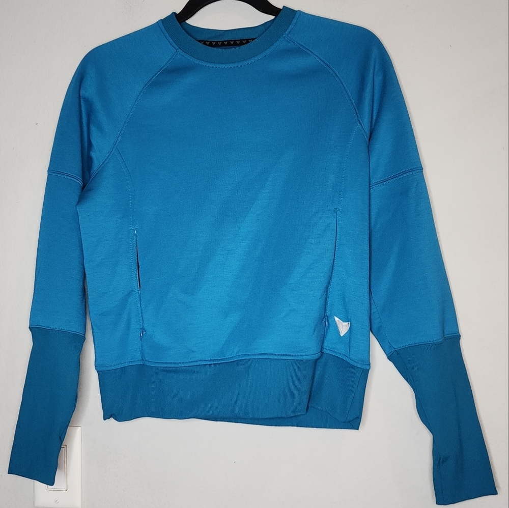 Korsa‎ Metropolitan Crew Sweatshirt Blue Deep Water Size Small Kangaroo Pocket